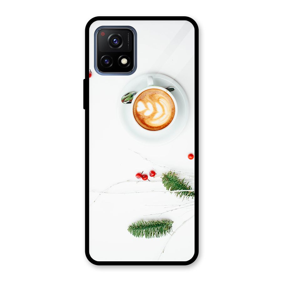 Coffee and Leafs Glass Back Case for Vivo Y72 5G