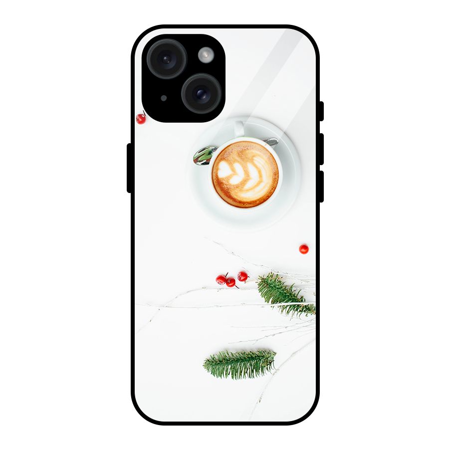 Coffee and Leafs Glass Back Case for iPhone 15
