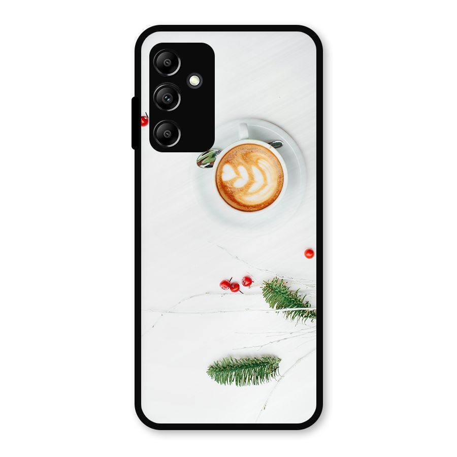 Coffee and Leafs Metal Back Case for Galaxy A14 5G