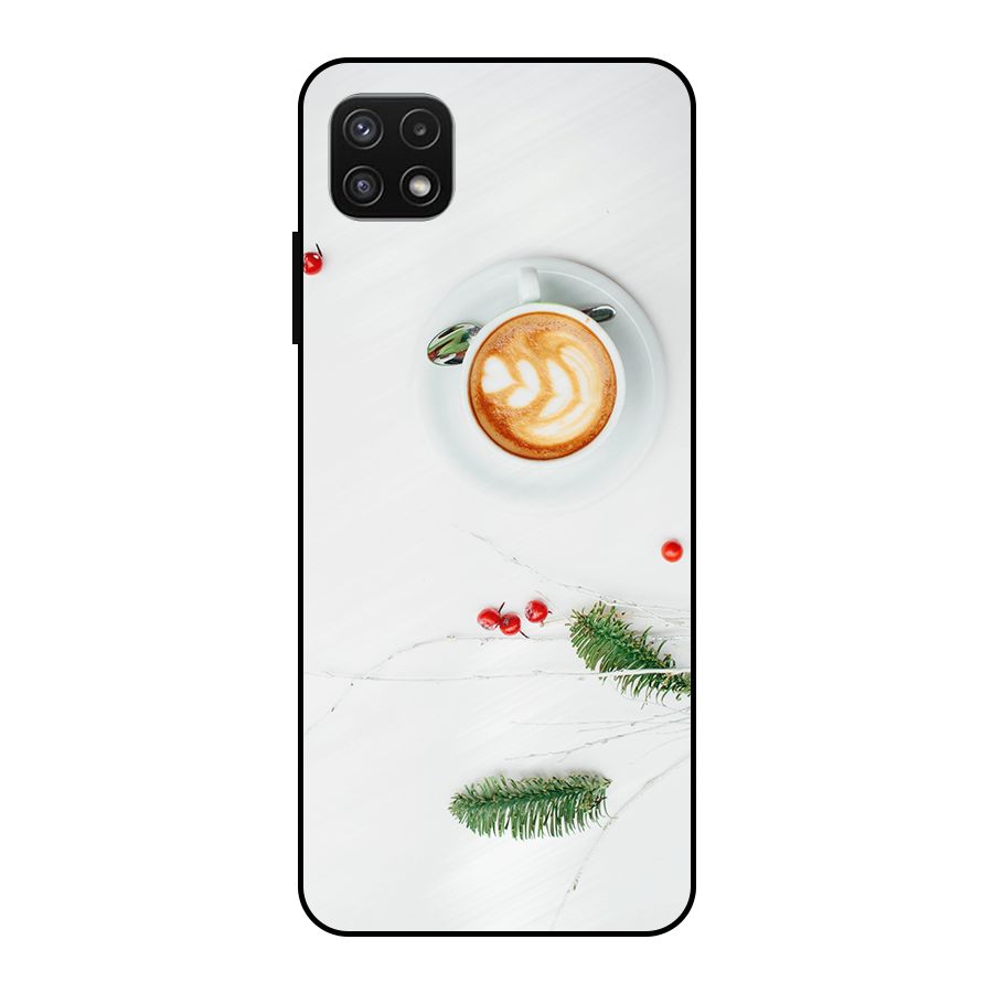 Coffee and Leafs Metal Back Case for Galaxy A22 5G
