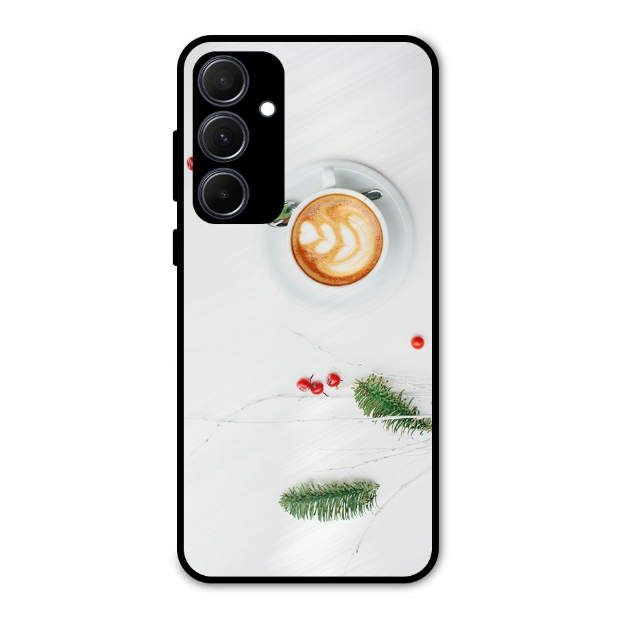 Coffee and Leafs Metal Back Case for Galaxy A35