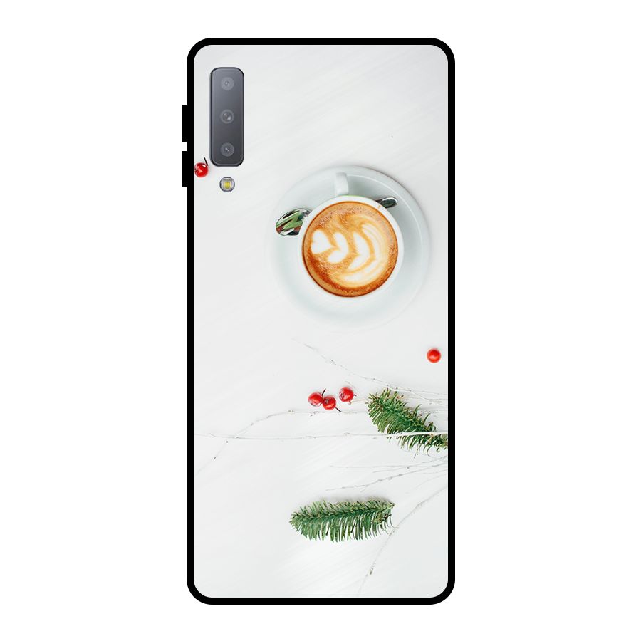 Coffee and Leafs Metal Back Case for Galaxy A7 (2018)