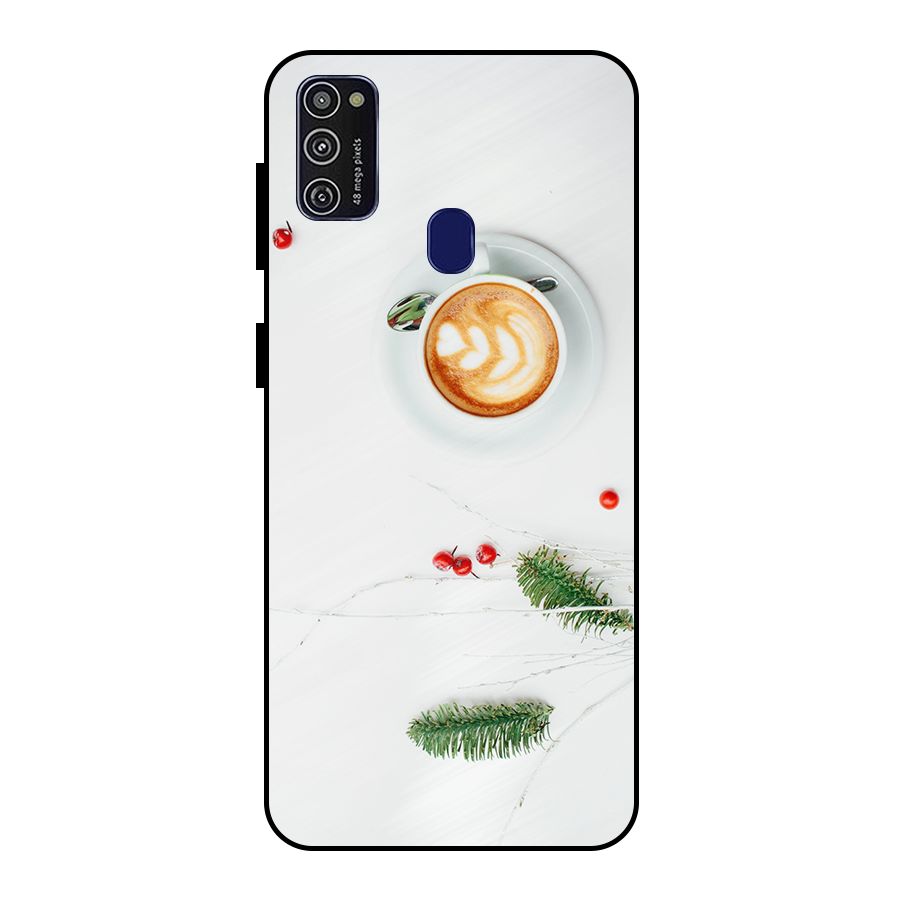 Coffee and Leafs Metal Back Case for Galaxy M21