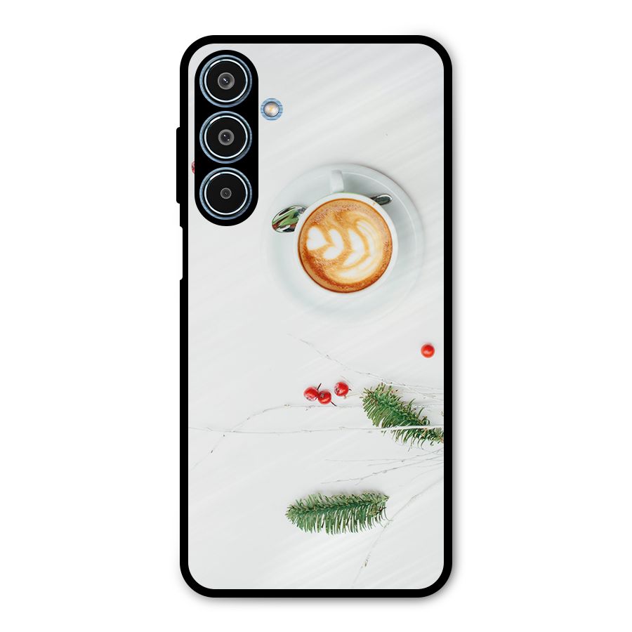 Coffee and Leafs Metal Back Case for Galaxy M35