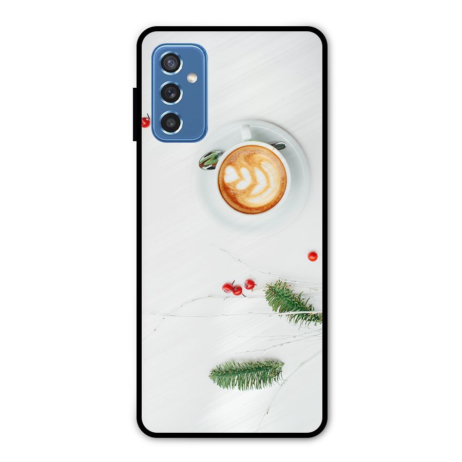 Coffee and Leafs Metal Back Case for Galaxy M52 5G