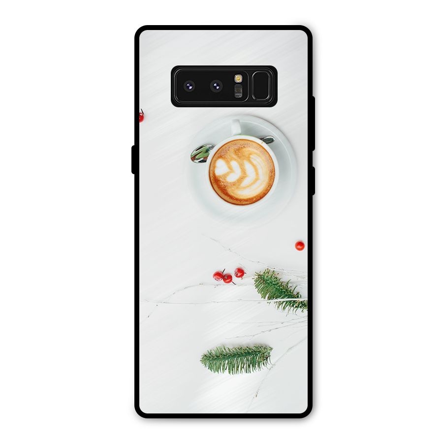 Coffee and Leafs Metal Back Case for Galaxy Note 8