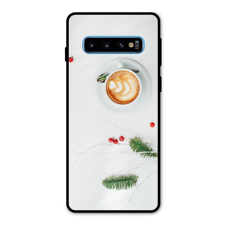 Coffee and Leafs Metal Back Case for Galaxy S10