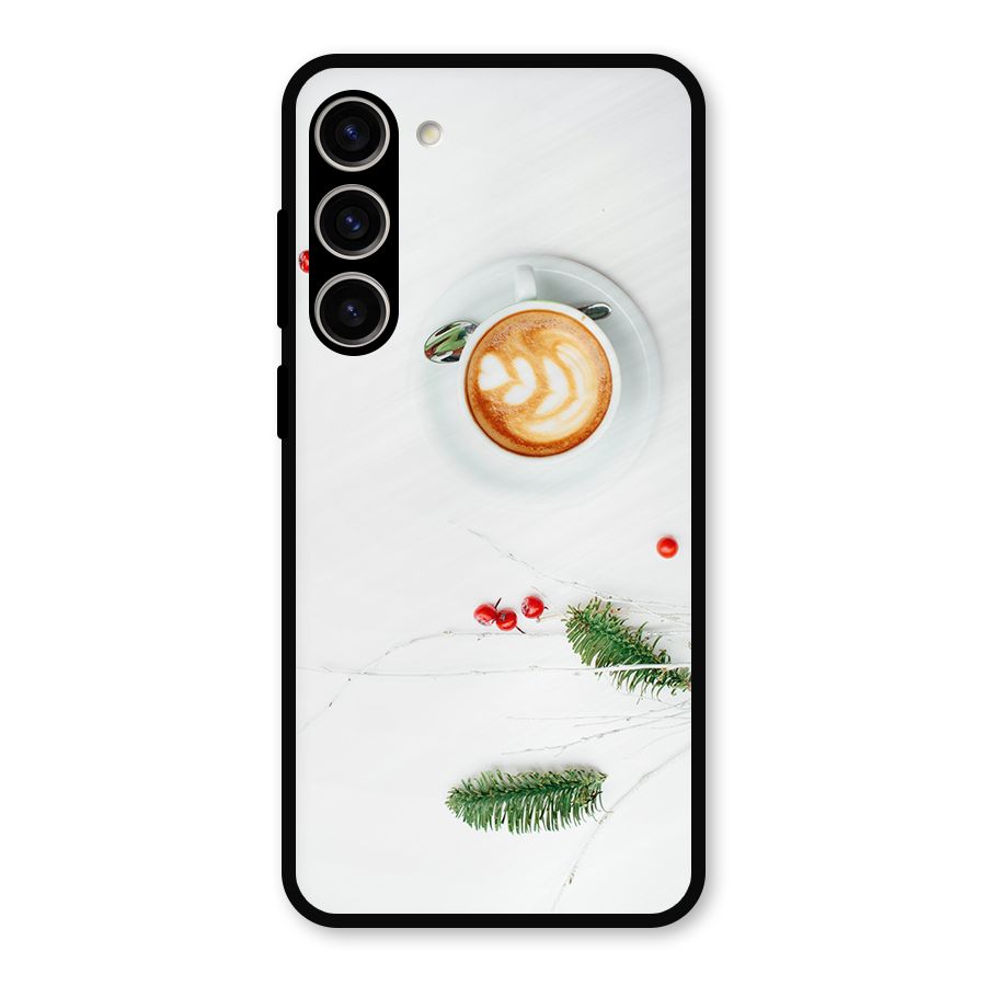 Coffee and Leafs Metal Back Case for Galaxy S23 Plus