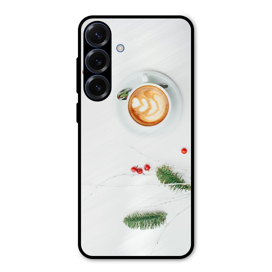 Coffee and Leafs Metal Back Case for Galaxy S25 Plus