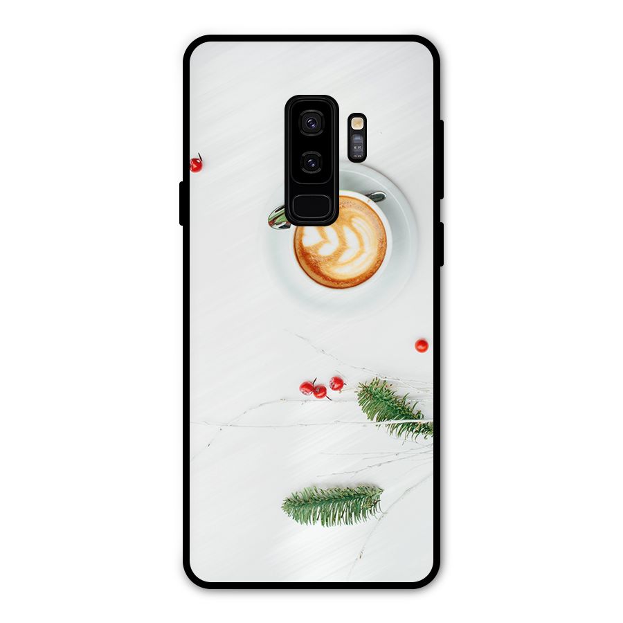 Coffee and Leafs Metal Back Case for Galaxy S9 Plus