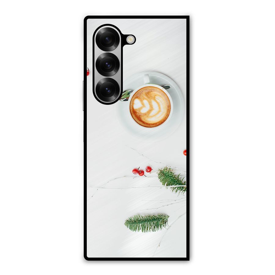 Coffee and Leafs Metal Back Case for Galaxy Z Fold6