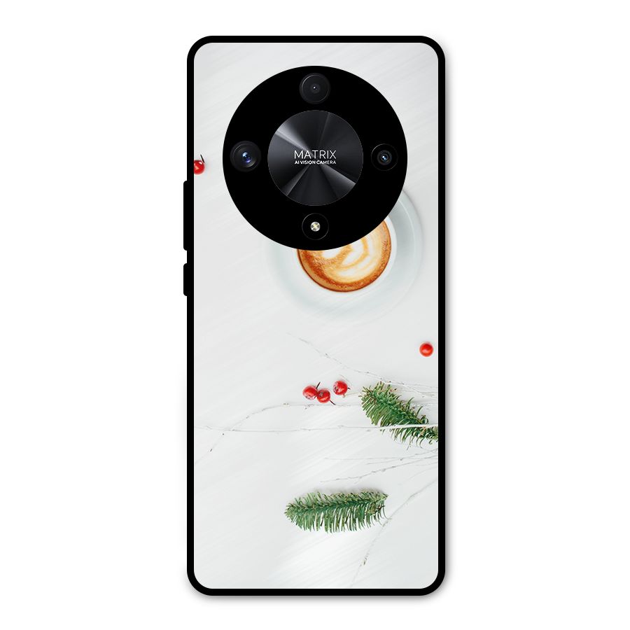 Coffee and Leafs Metal Back Case for Honor X9b