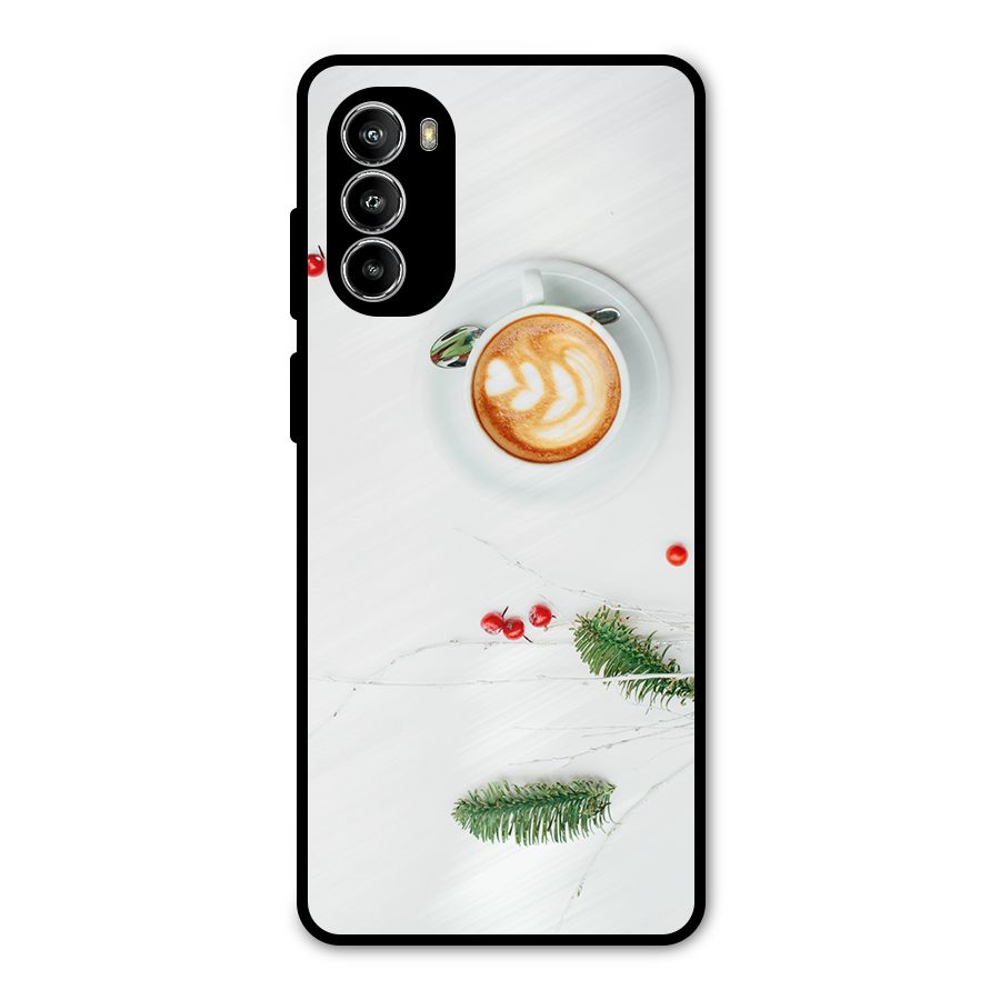 Coffee and Leafs Metal Back Case for Moto G52