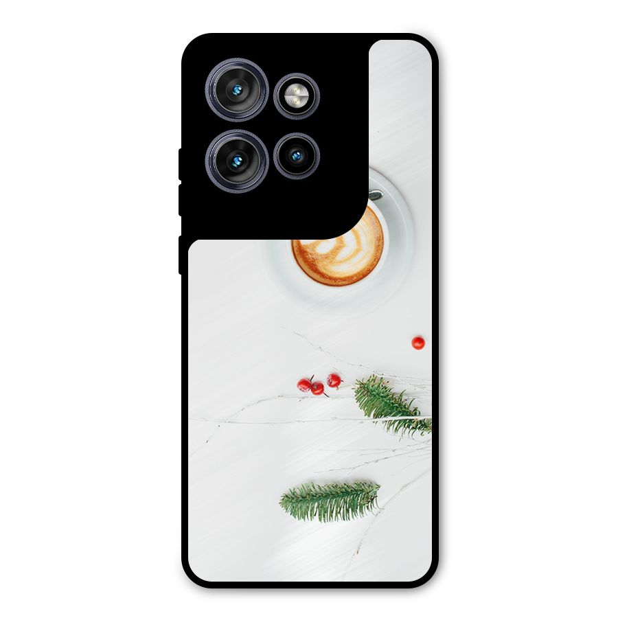 Coffee and Leafs Metal Back Case for Motorola Edge 50 Neo