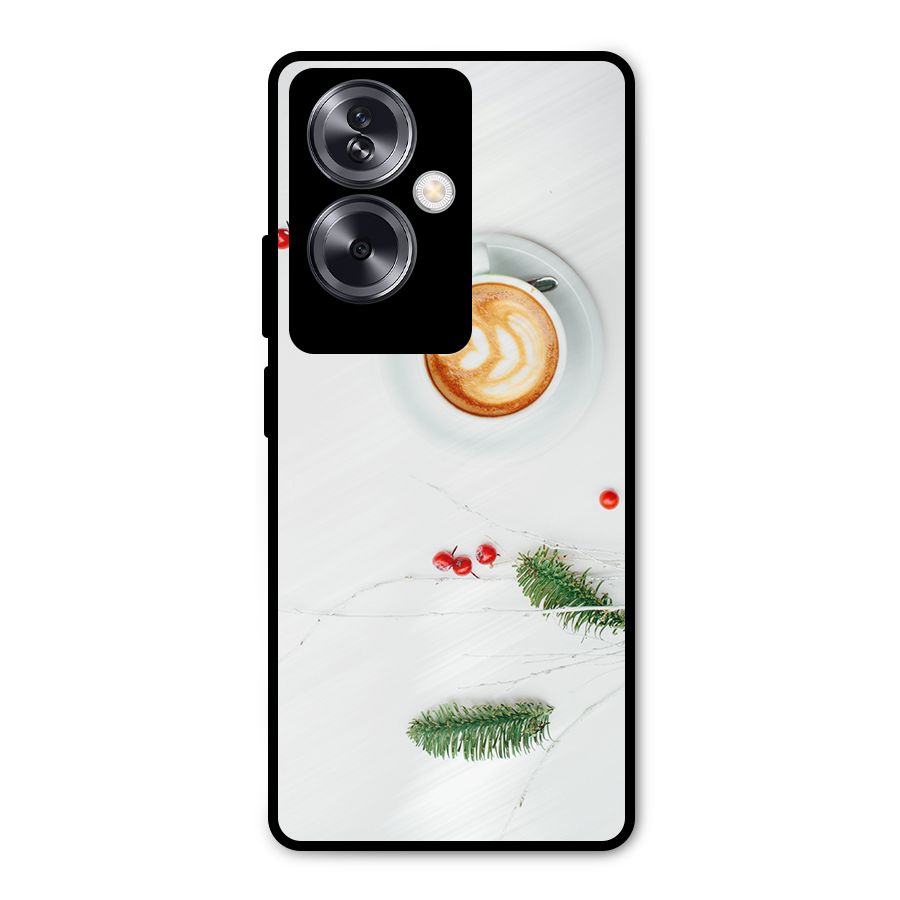 Coffee and Leafs Metal Back Case for Oppo A79 5G