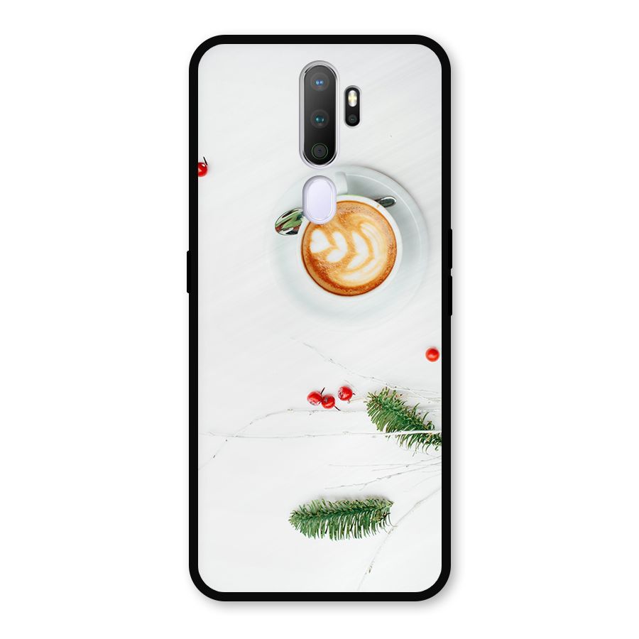 Coffee and Leafs Metal Back Case for Oppo A9 (2020)