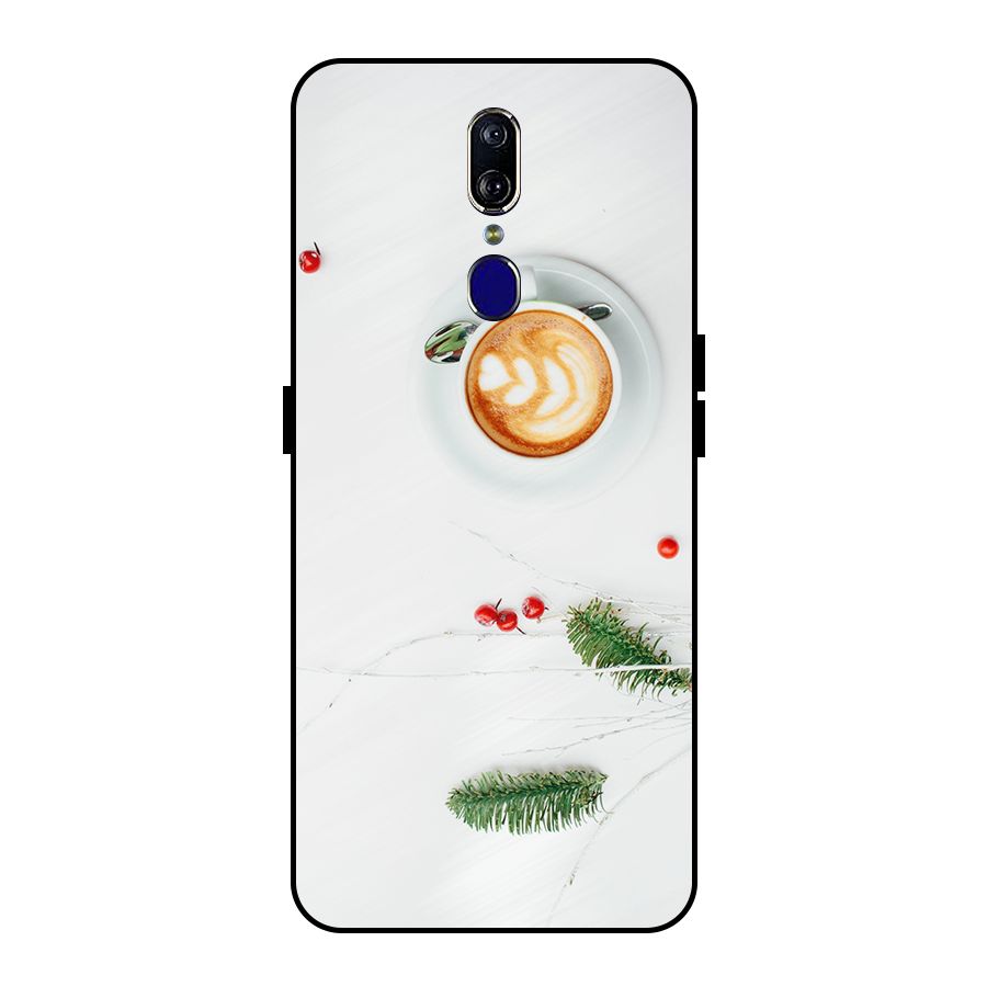 Coffee and Leafs Metal Back Case for Oppo F11