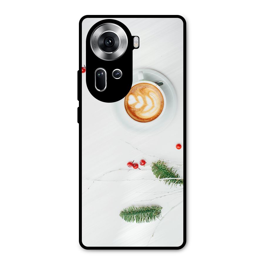 Coffee and Leafs Metal Back Case for Oppo Reno11 5G