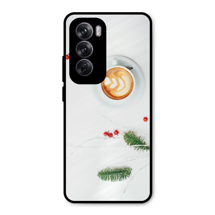 Coffee and Leafs Metal Back Case for Oppo Reno12 Pro