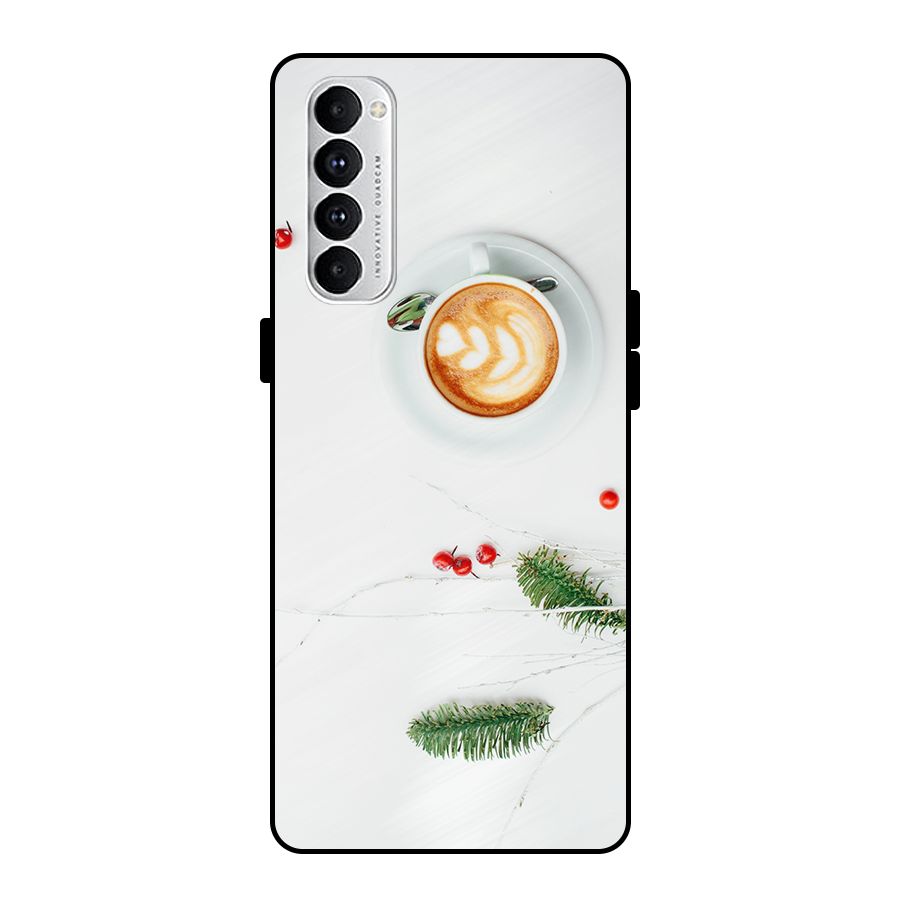 Coffee and Leafs Metal Back Case for Oppo Reno4 Pro