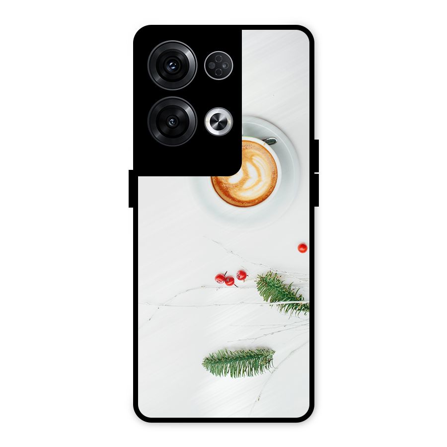 Coffee and Leafs Metal Back Case for Oppo Reno8 Pro 5G