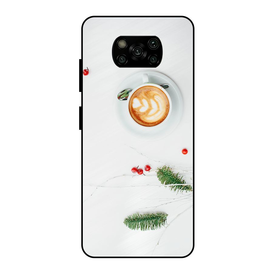 Coffee and Leafs Metal Back Case for Poco X3