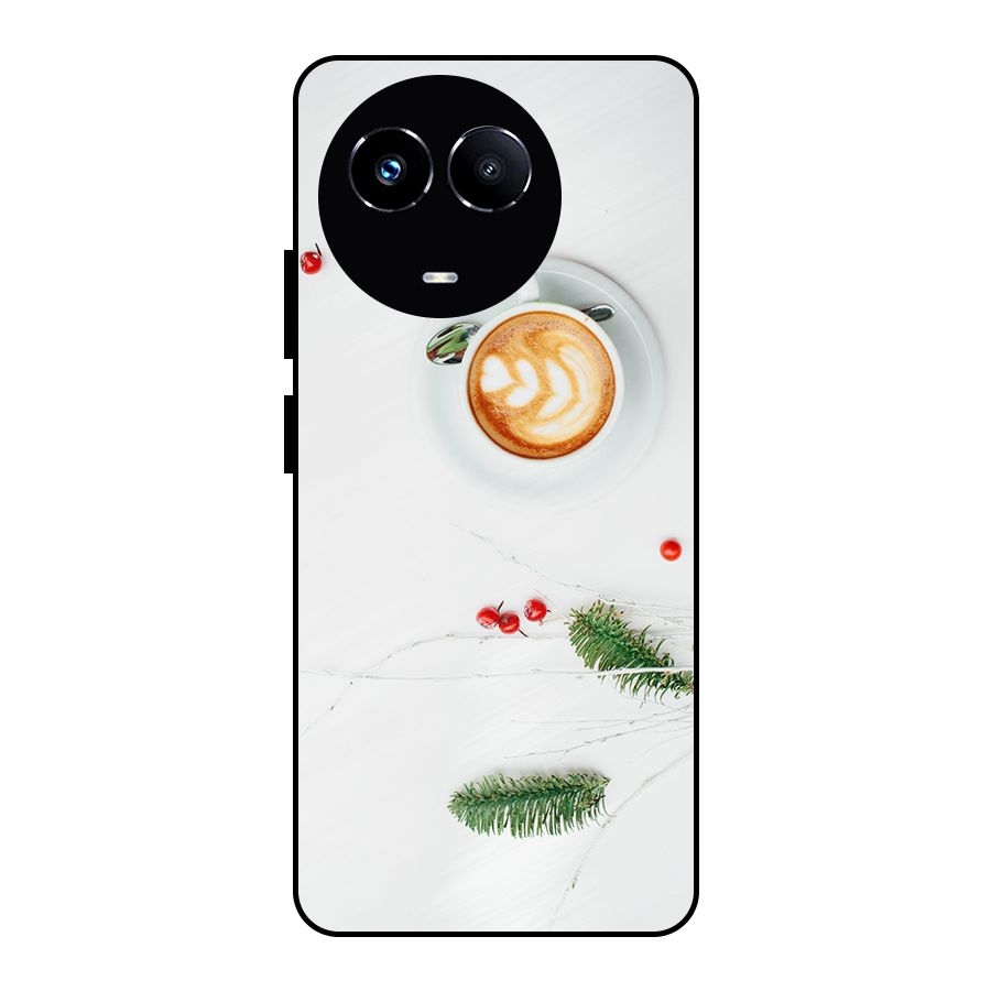Coffee and Leafs Metal Back Case for Realme Narzo 60X