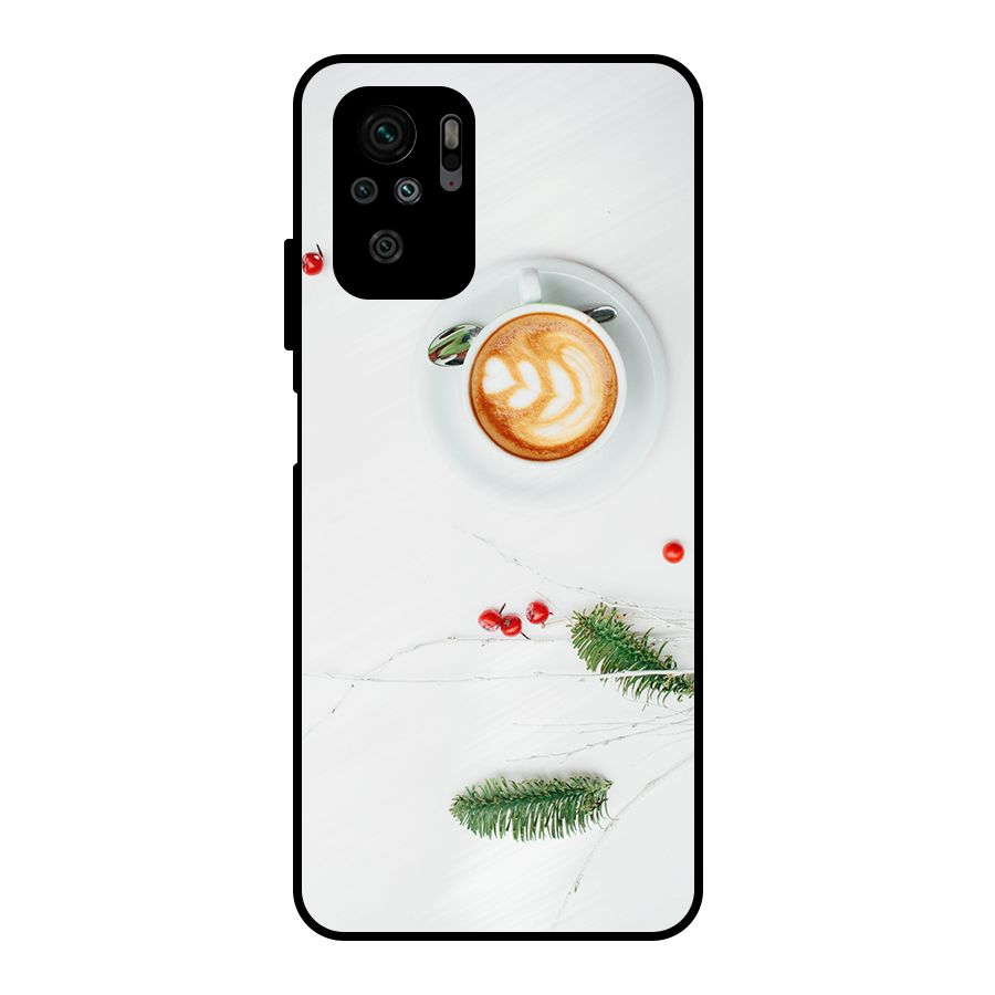 Coffee and Leafs Metal Back Case for Redmi Note 10