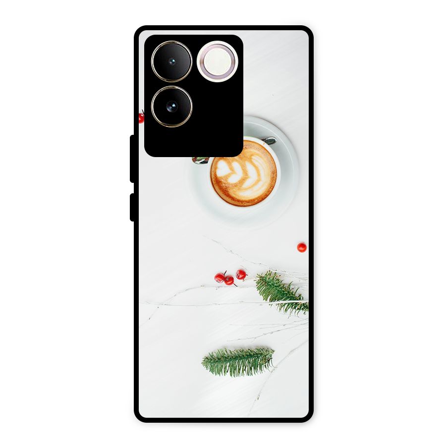 Coffee and Leafs Metal Back Case for Vivo T2 Pro