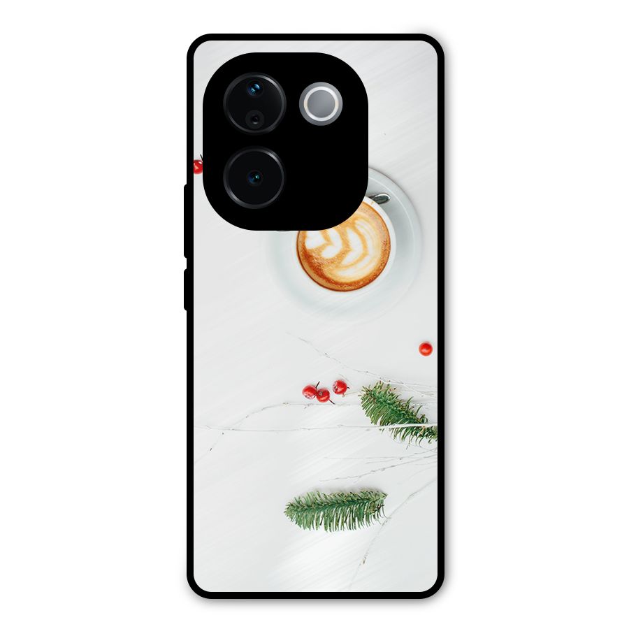 Coffee and Leafs Metal Back Case for Vivo T3 Pro