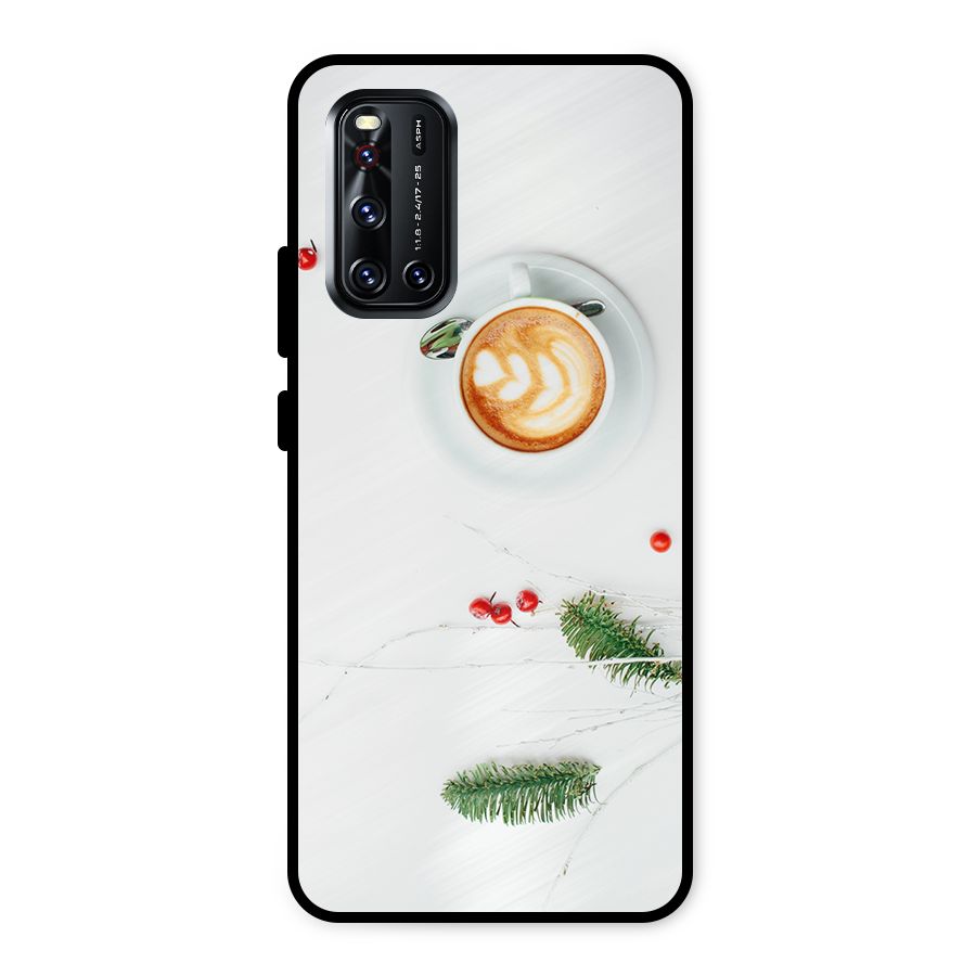 Coffee and Leafs Metal Back Case for Vivo V19