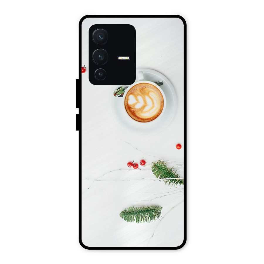 Coffee and Leafs Metal Back Case for Vivo V23 5G