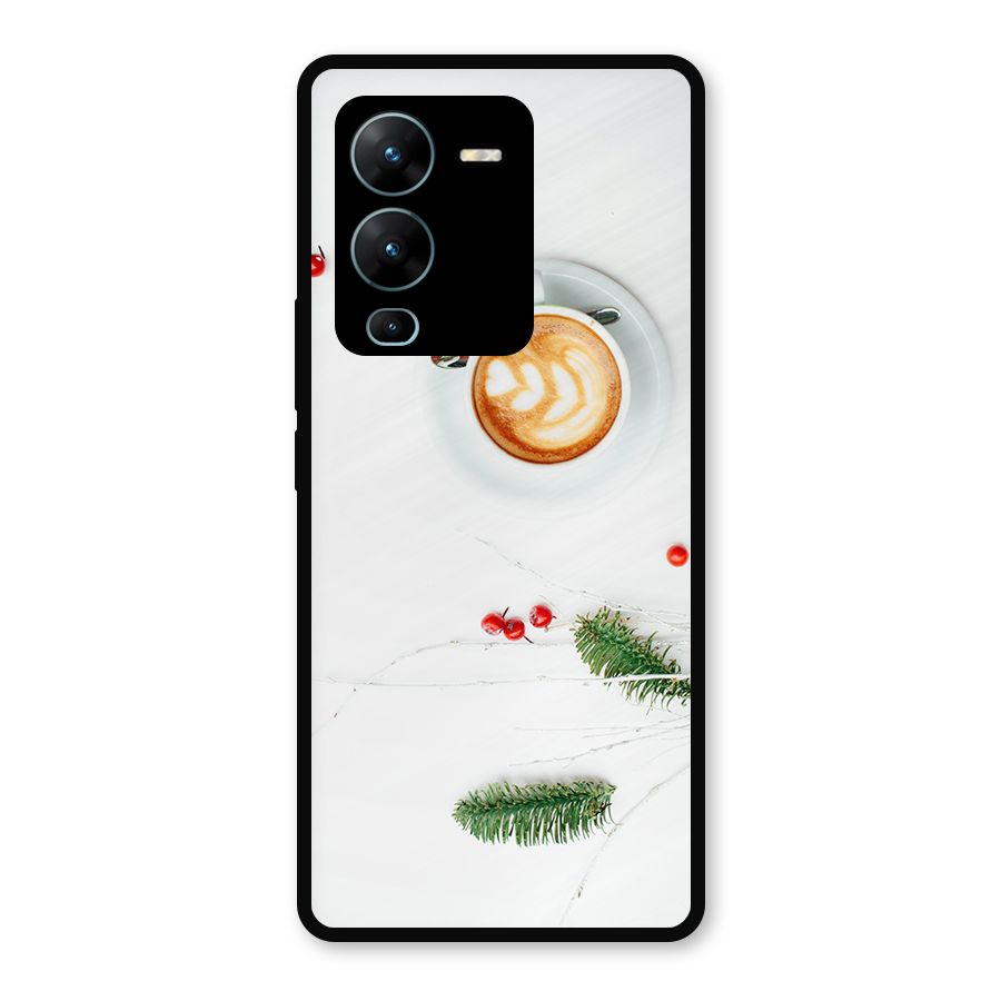 Coffee and Leafs Metal Back Case for Vivo V25 Pro