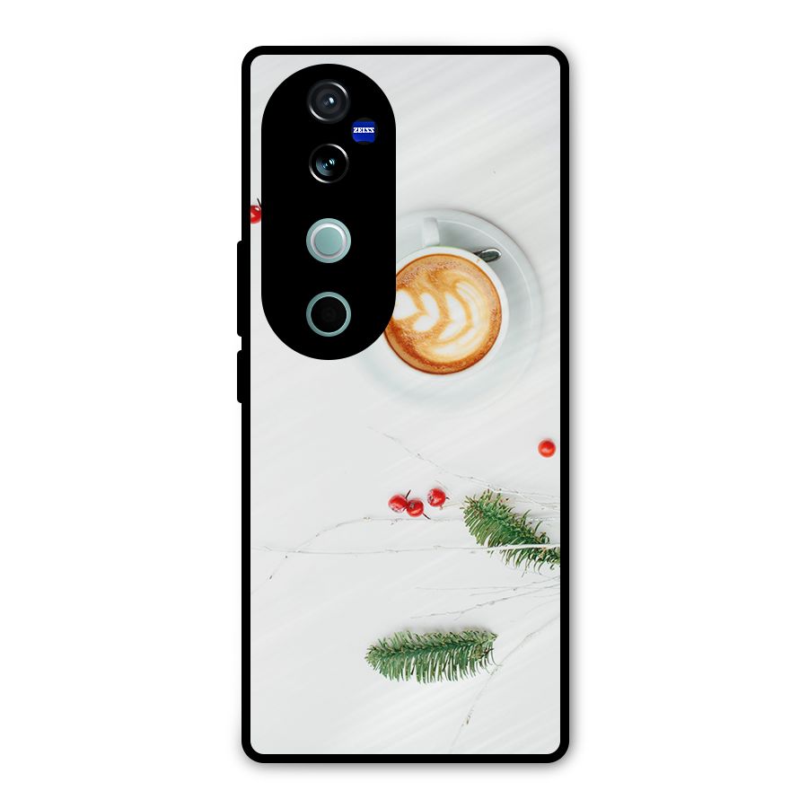 Coffee and Leafs Metal Back Case for Vivo V40
