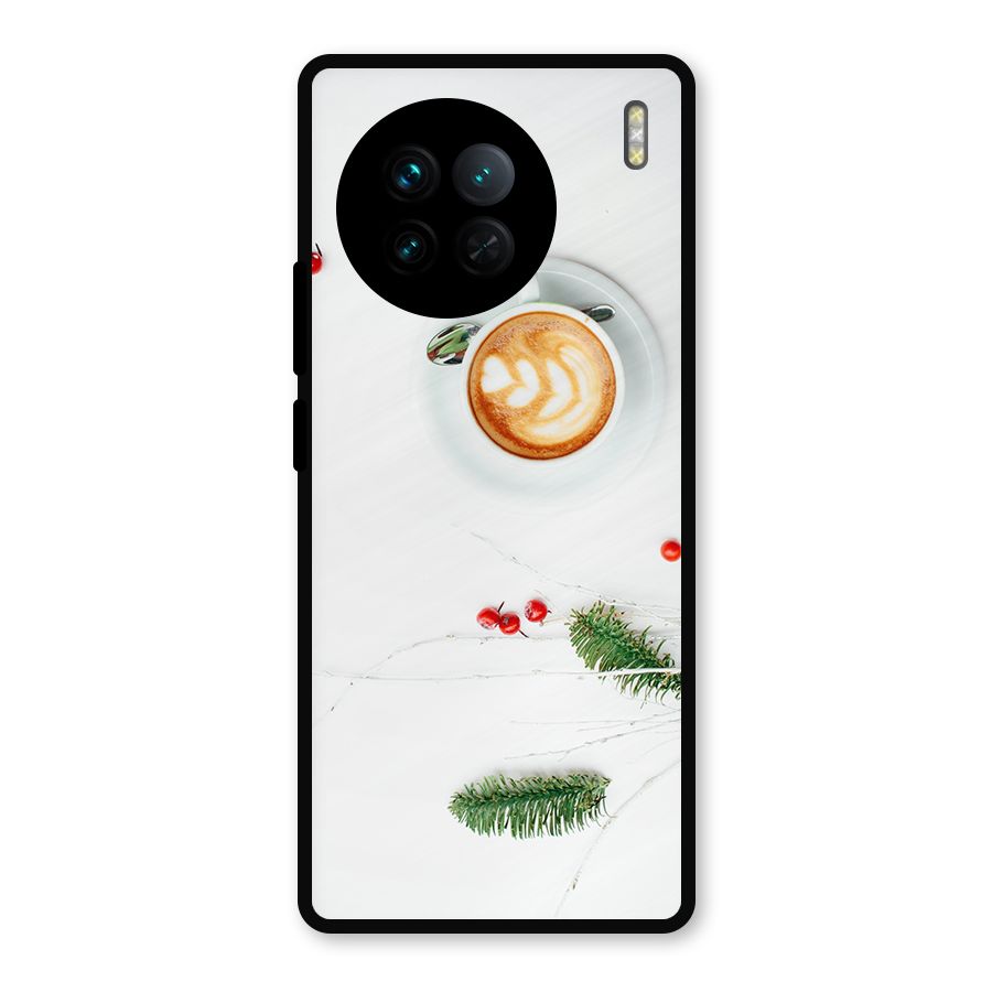 Coffee and Leafs Metal Back Case for Vivo X90