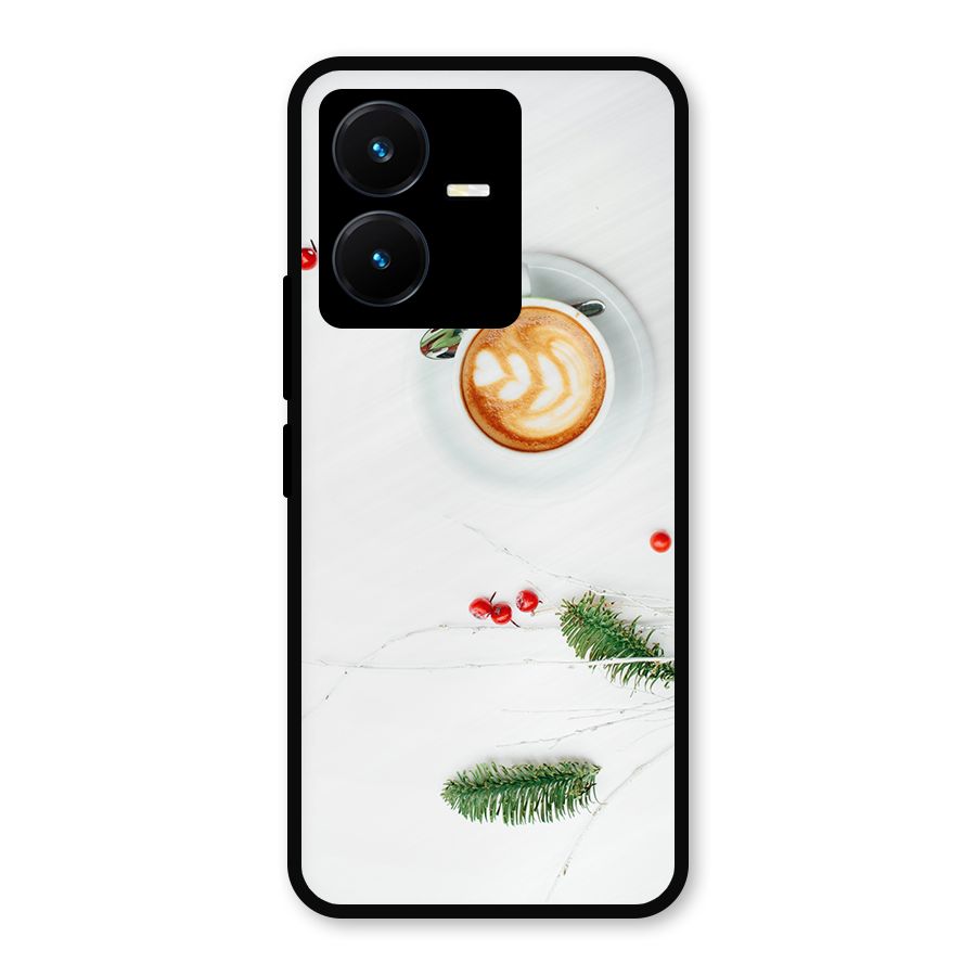 Coffee and Leafs Metal Back Case for Vivo Y22