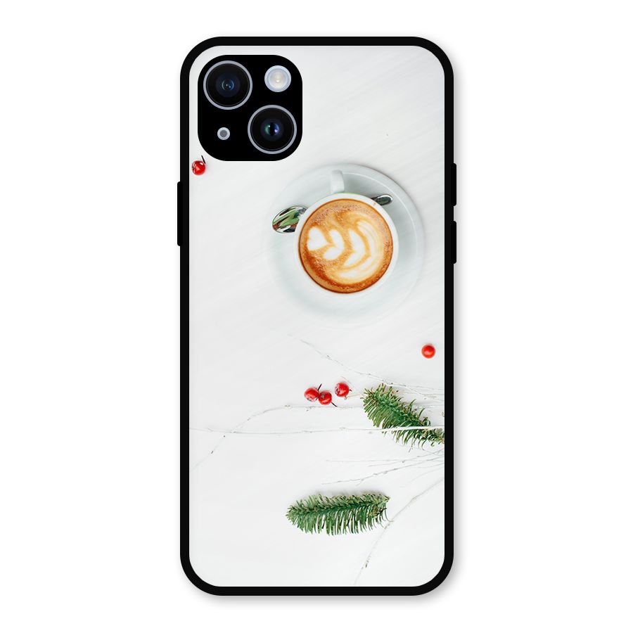 Coffee and Leafs Metal Back Case for iPhone 14