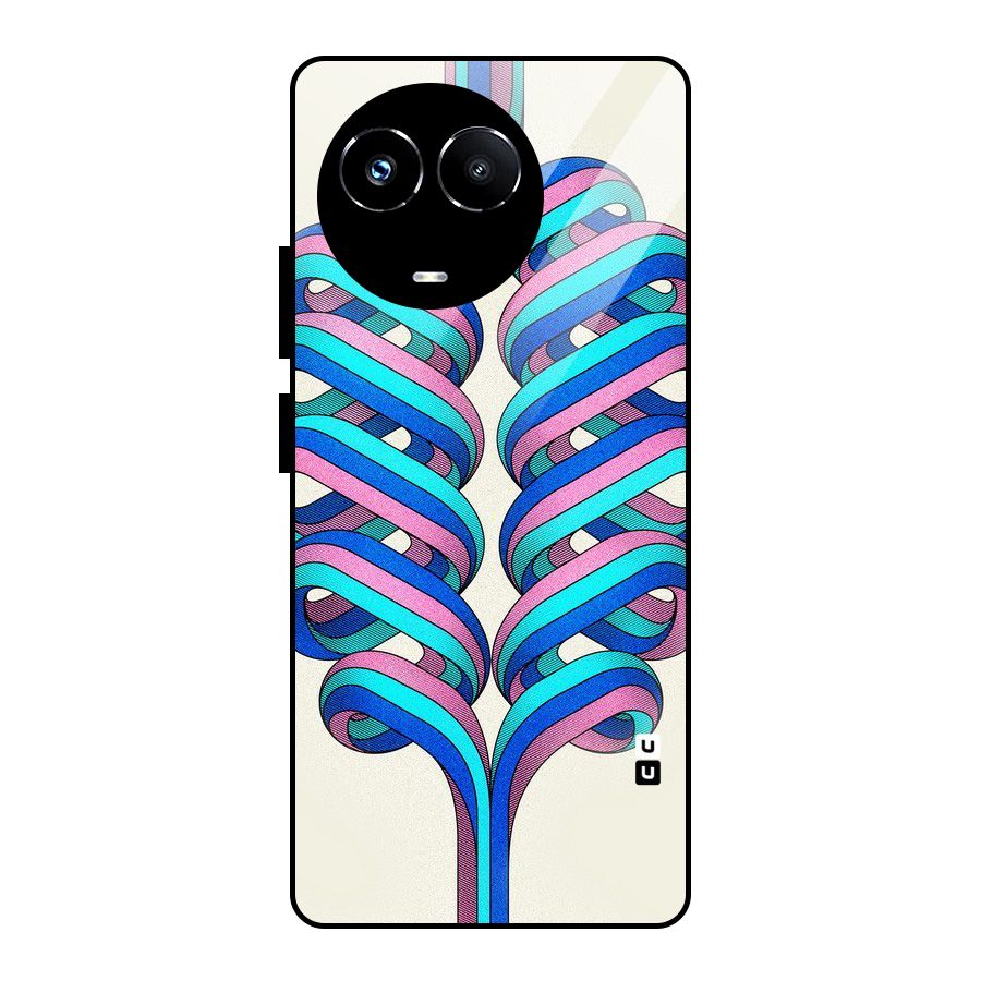 Coil Abstract Pattern Glass Back Case for Realme 11X