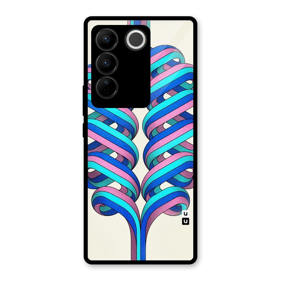 Coil Abstract Pattern Glass Back Case for Vivo V27 Pro