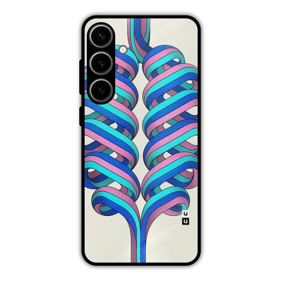 Coil Abstract Pattern Metal Back Case for Galaxy S24 Plus