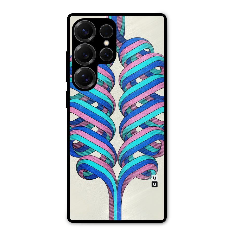 Coil Abstract Pattern Metal Back Case for Galaxy S25 Ultra