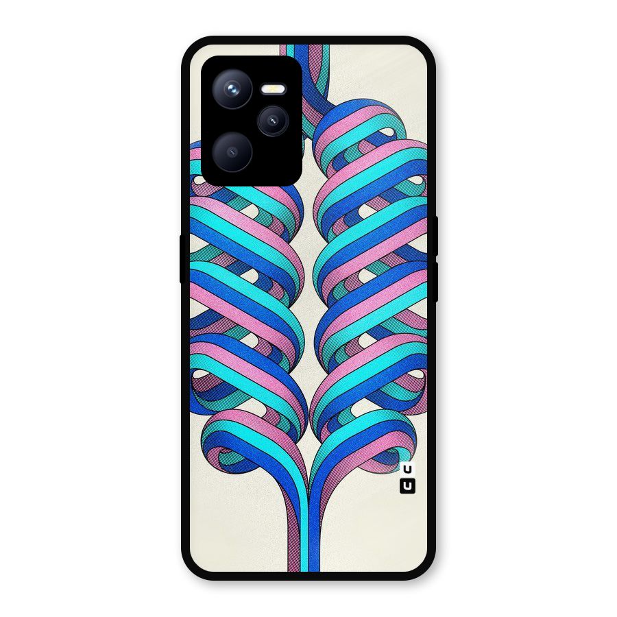 Coil Abstract Pattern Metal Back Case for Realme C35