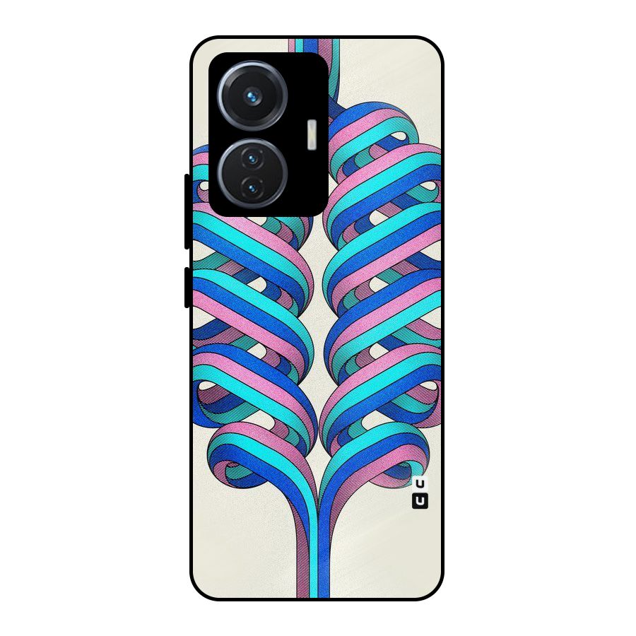 Coil Abstract Pattern Metal Back Case for Vivo T1 44W