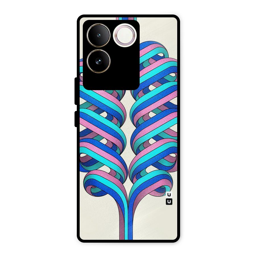 Coil Abstract Pattern Metal Back Case for Vivo T2 Pro