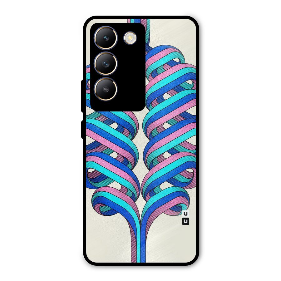 Coil Abstract Pattern Metal Back Case for Vivo T3 5G