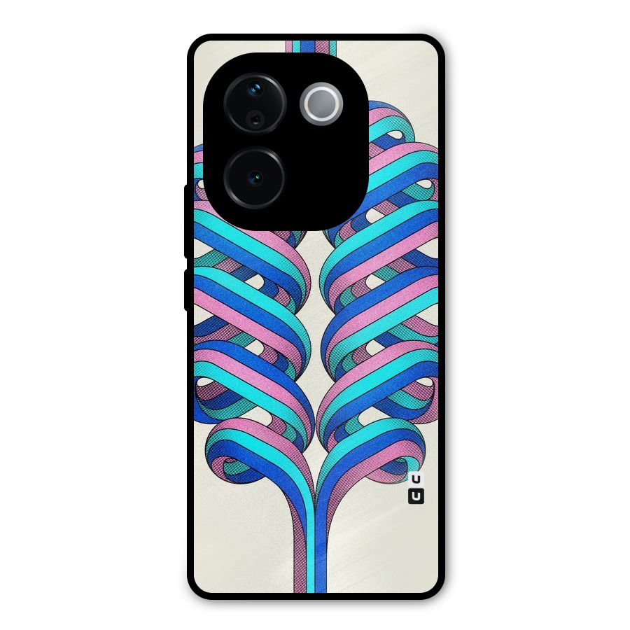 Coil Abstract Pattern Metal Back Case for Vivo T3 Pro