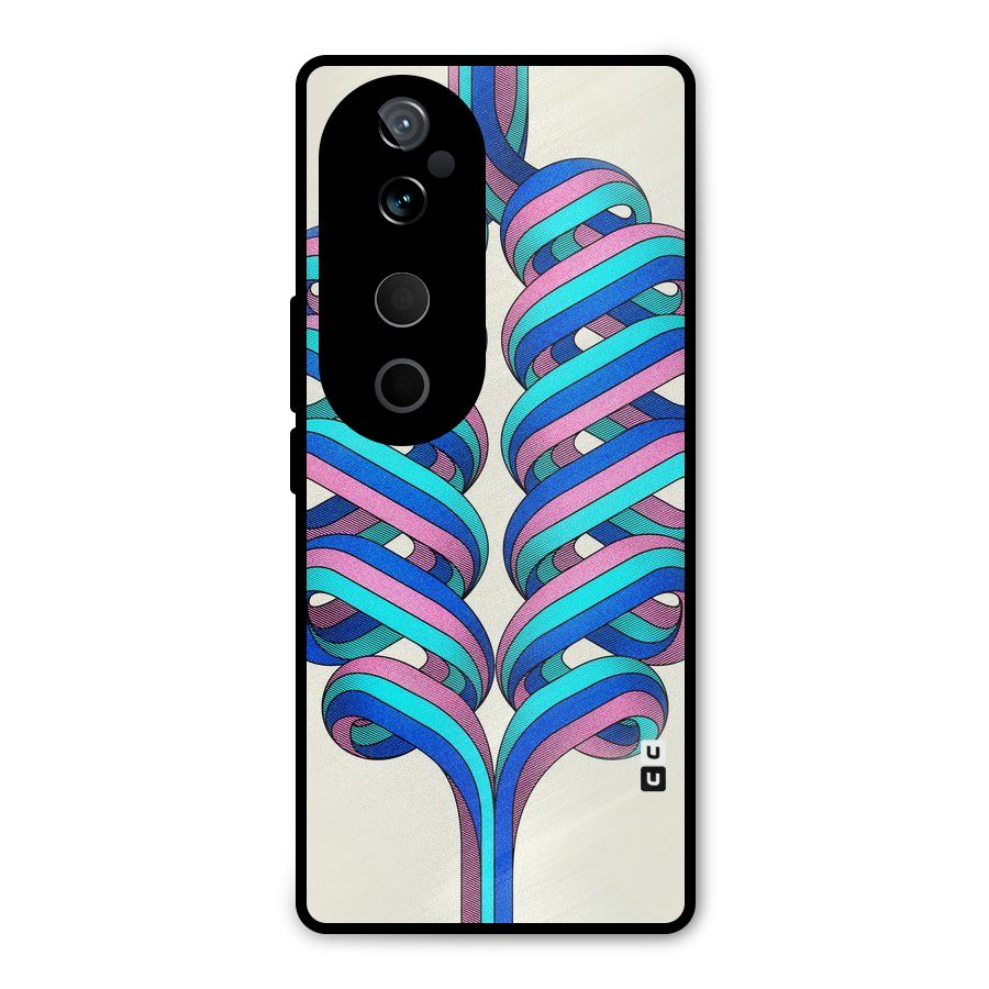 Coil Abstract Pattern Metal Back Case for Vivo T3 Ultra