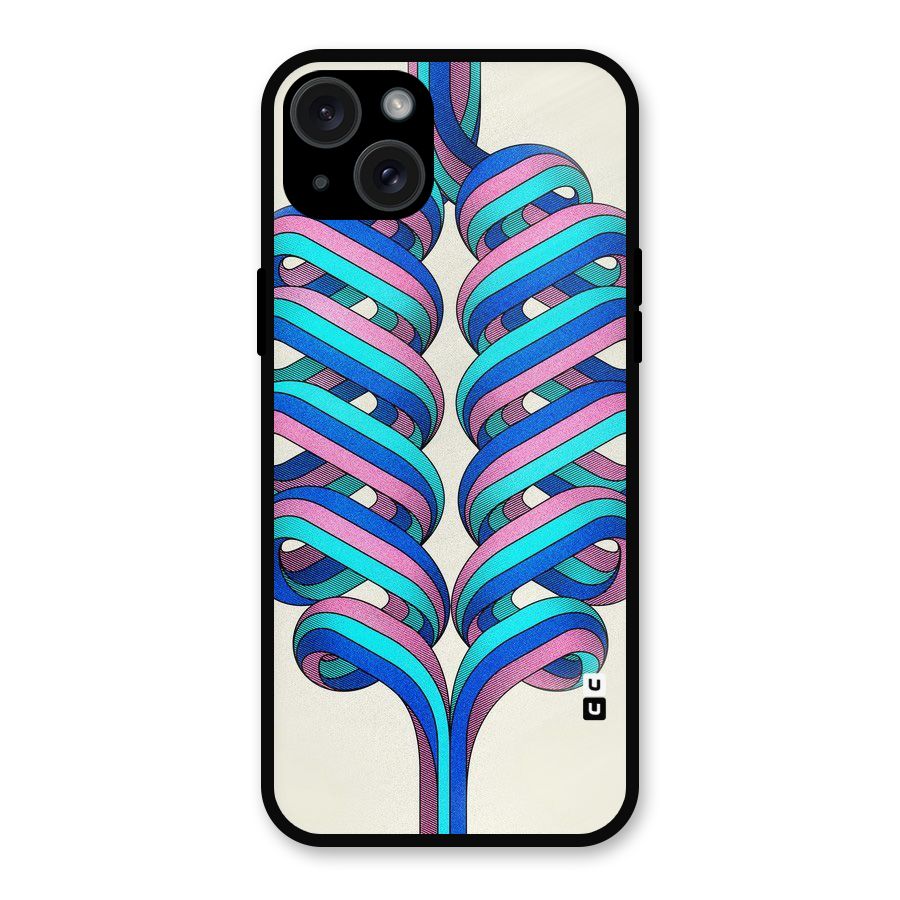 Coil Abstract Pattern Metal Back Case for iPhone 15 Plus