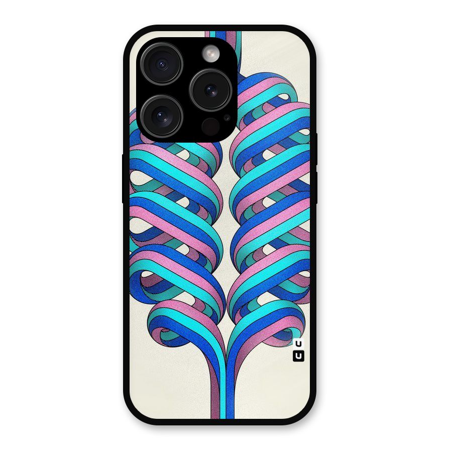 Coil Abstract Pattern Metal Back Case for iPhone 15 Pro