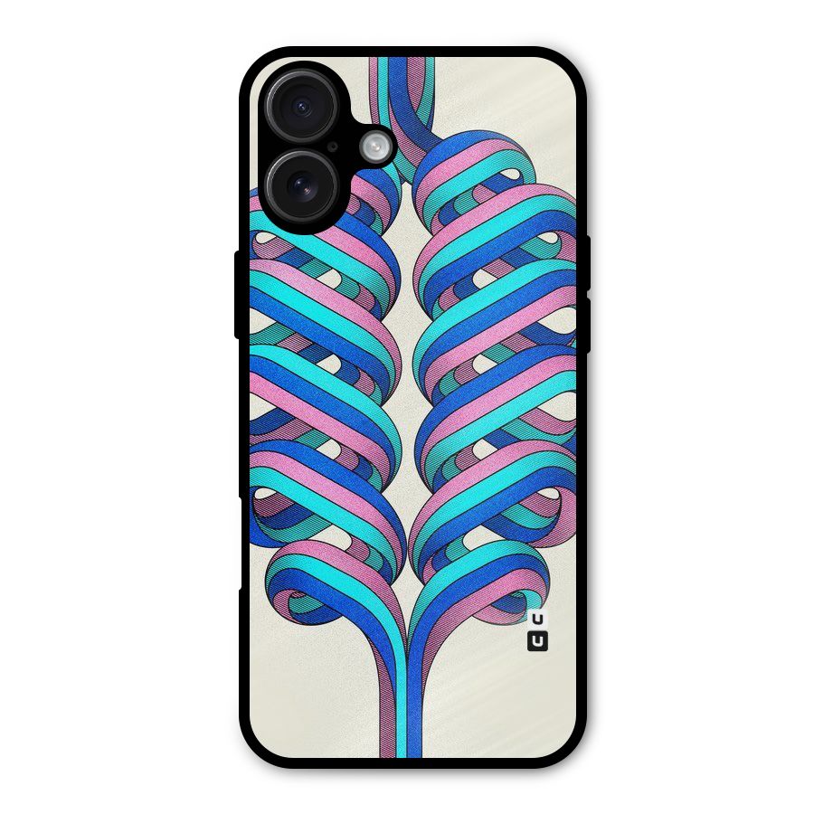 Coil Abstract Pattern Metal Back Case for iPhone 16 Plus